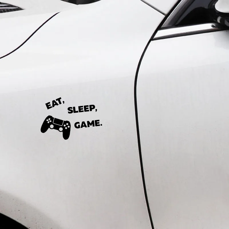 YJZT 15 2 см * 10 6 Высококачественная виниловая наклейка Eat Sleep Game черная/Серебристая