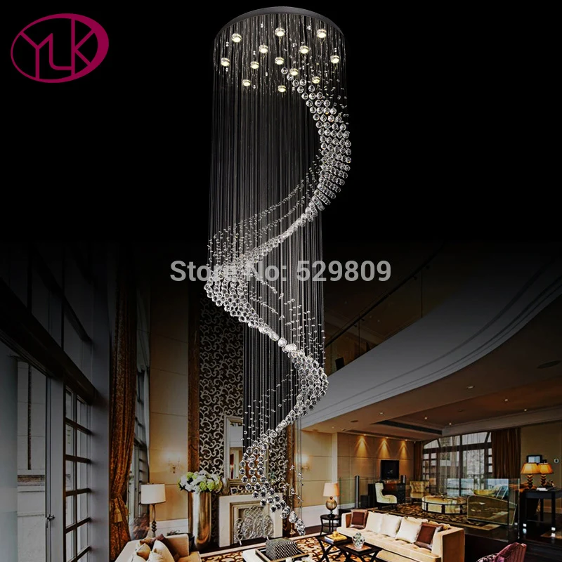 Youlaike Modern Staircase Chandelier Lighting Spiral Crystal Light Fixture Luxury Home Decoration LED Hanging Cristal Lustres | Лампы и