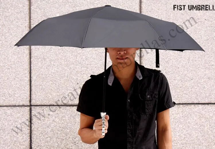 Silver Fist Umbrella Кулак ручка ABS зонтик солнцезащитный крем UPF> 40+ зонтик складной два раза авто открыть вишня золотые и серебряные складной зонт - Цвет: Silver Fist Umbrella