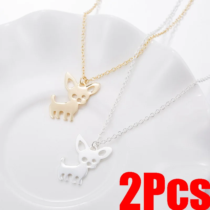 2Pcs Elk Necklaces Silver Color Pendants Deerlet Trendy Deer For Women Girl Animal | Украшения и аксессуары