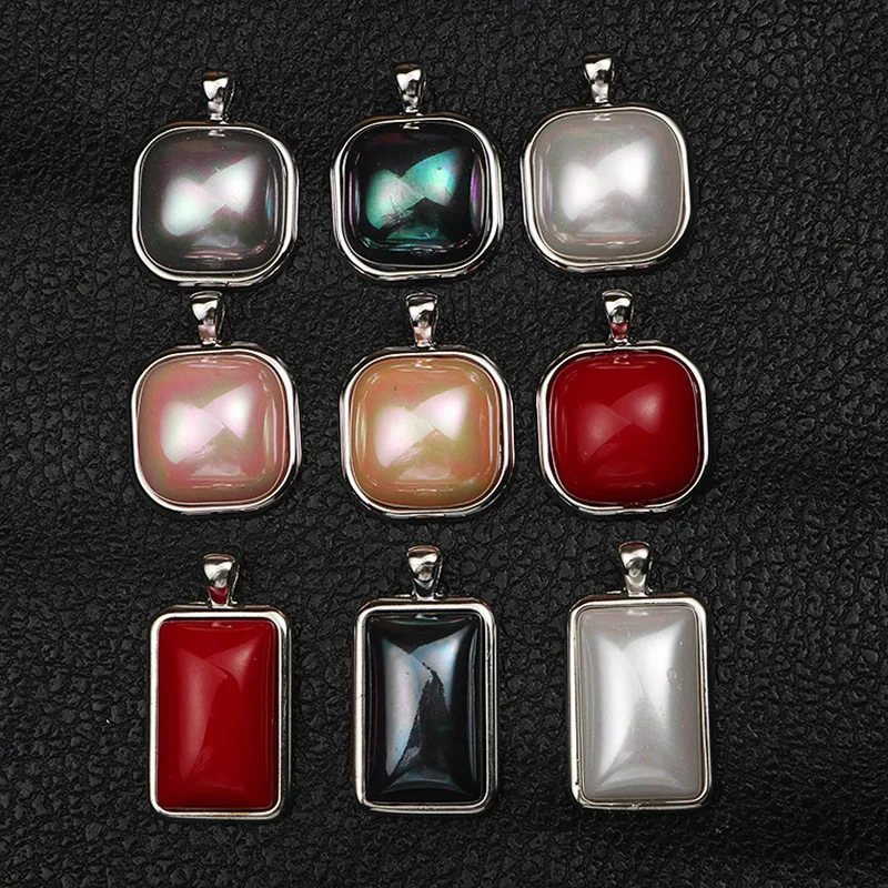 Европейские Геометрические Квадратные прямоугольные подвески с перламутровым