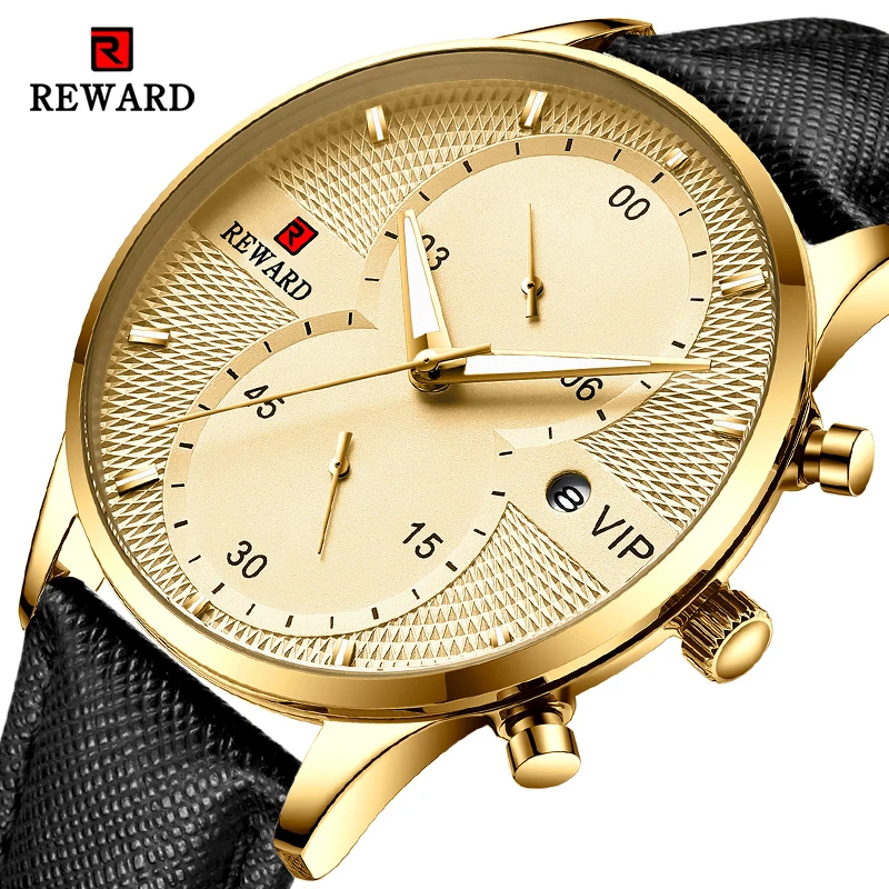 Часы наручные мужские с хронографом спортивные брендовые роскошные золотистые