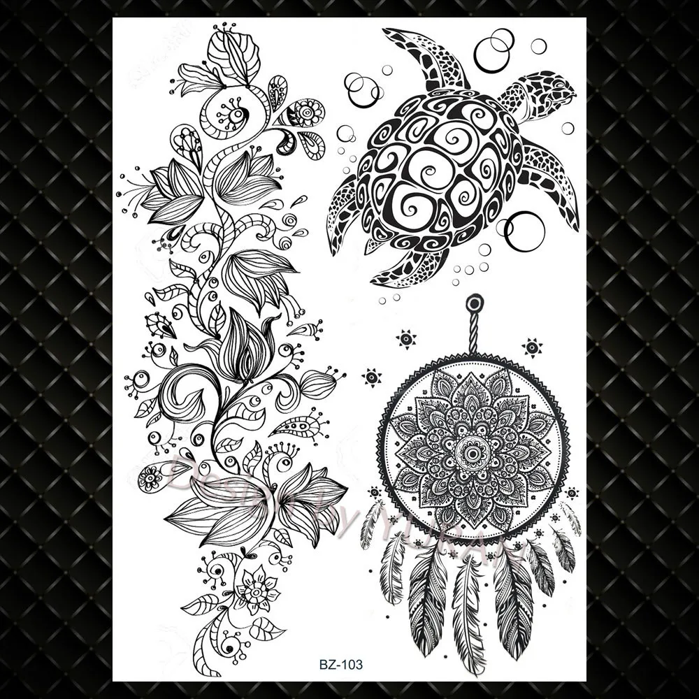 Временная татуировка в стиле бохо Hamsa Genasha наклейки для женщин и девочек Бабочка