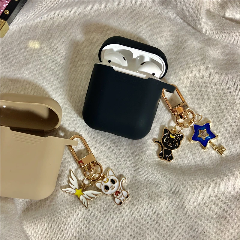 Чехлы для наушников с милой Luna моряк брелок луна подвеска для Apple Airpods Крышка Bluetooth наушники Air Pods 2 аксессуары