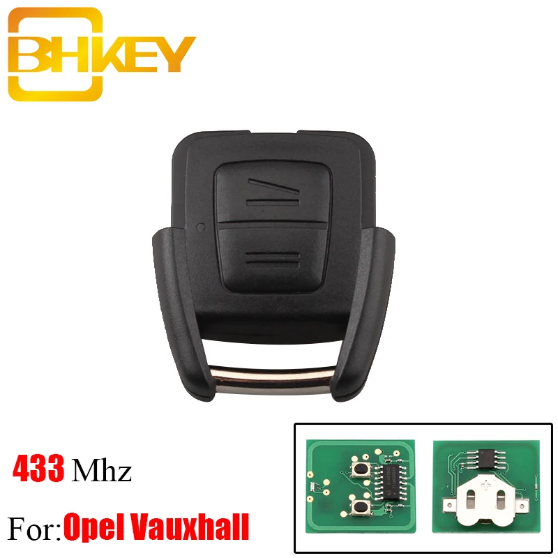 BHKEY 2 кнопки дистанционного ключа автомобиля 433 МГц для Vauxhall Opel Astra Zafira Omega Vectra без чипа без выреза лезвия автомобиля брелок крышка автомобиля