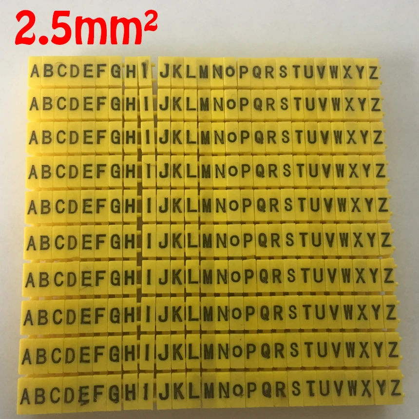 260 шт./лот A Z английская буква 2.5mm2 CAT 6 зажим сетевой Ethernet Номер провода этикетка