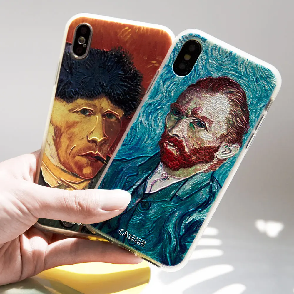 CASEIER Emboos Van Gogh чехол для телефона iPhone 7 8 Plus 6 6s 5 5S SE силиконовый X XR XS MAX Couque Funda чехлы |
