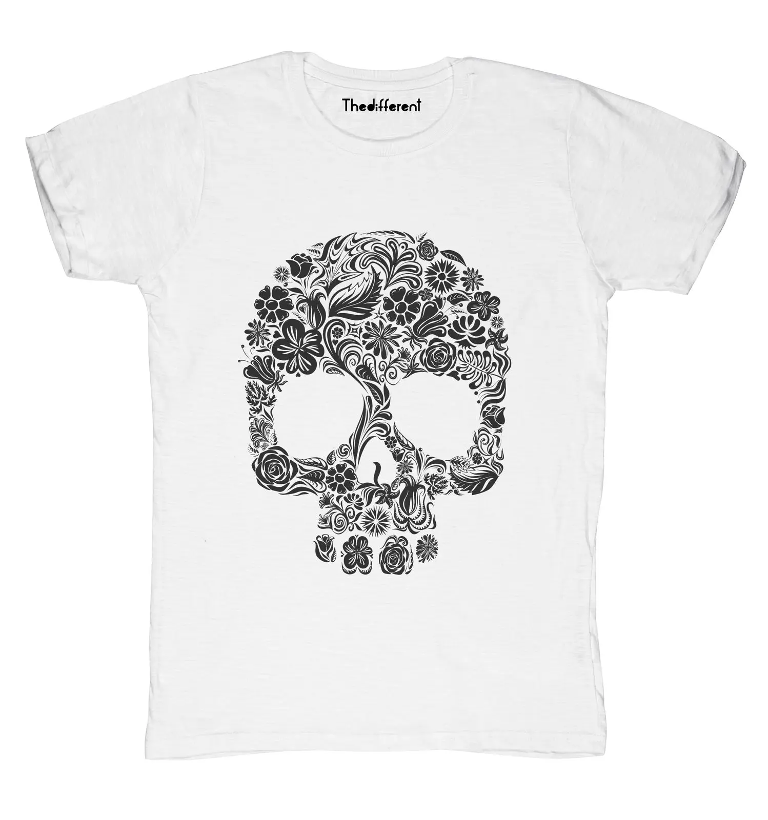 Nuevo camiseta Fuego Hombre Calavera Flores Idea De Regalo крутая Повседневная футболка Мужская Унисекс