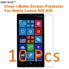 10 шт.лот, для Nokia Lumia 929 930, 5,0 дюйма, HD ПрозрачнаяАнтибликовая матовая защитная пленка для экрана (не закаленное стекло)