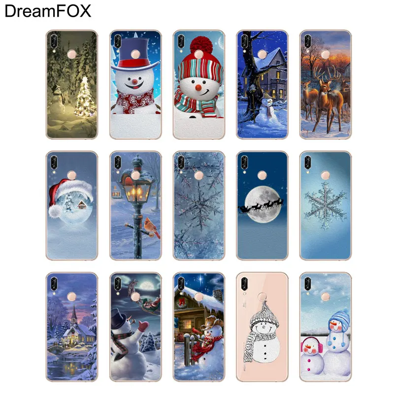 DREAMFOX M306 зимний Снеговик Снег Мягкий ТПУ силиконовый чехол для huawei Honor 6A 6C 6X 7C 7X8 Lite