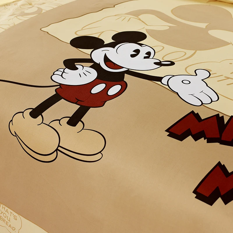 DISNEY бренд Микки Маус желтый постельных принадлежностей 100% из хлопка с рисунком