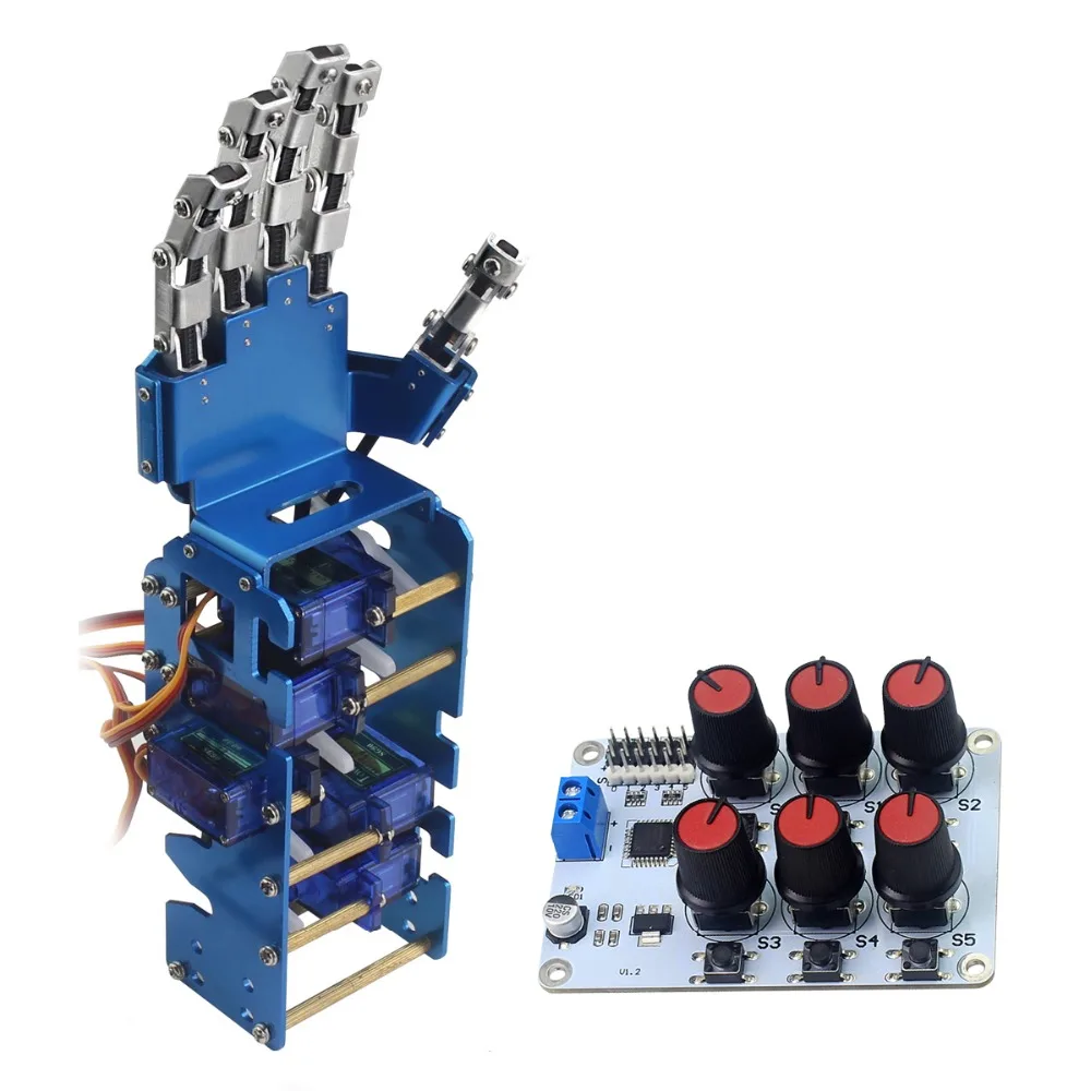 Bionic Robot металлический ручной пятипальцевый манипулятор Левая Правая рука с