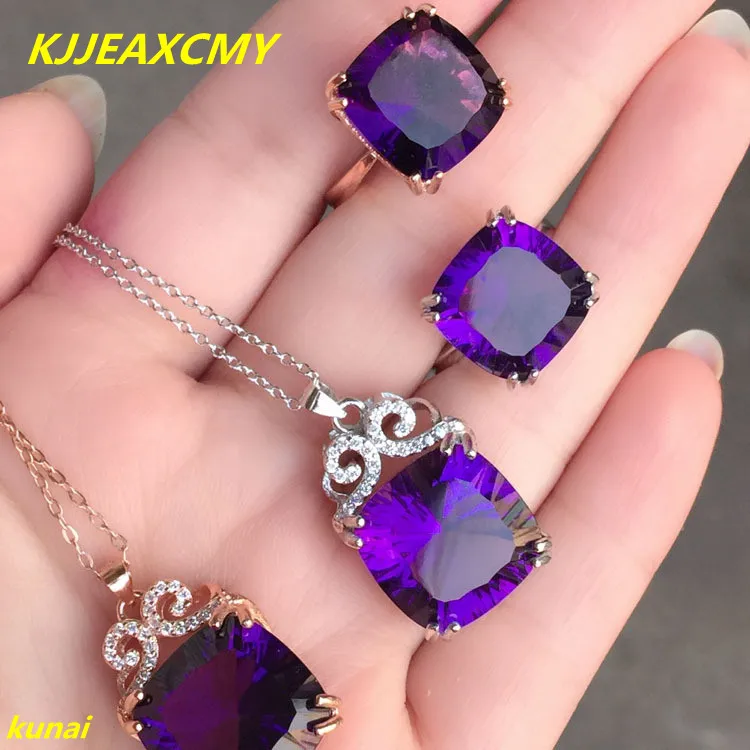 KJJEAXCMY boutique jewels серебро 925 пробы с подвеской в виде кольца из натурального аметиста
