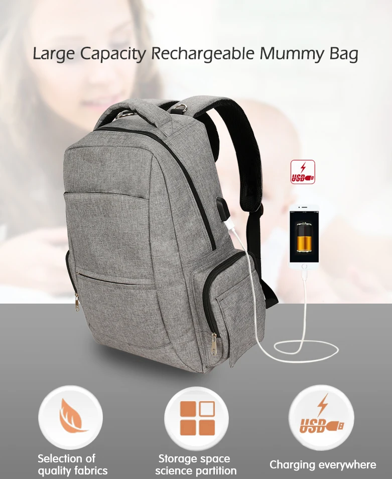 ABOUTBABY пеленки мешок Мама сумки уход за ребенком для папы и мамы usb зарядка интерфейс Детский рюкзак пеленки сумки