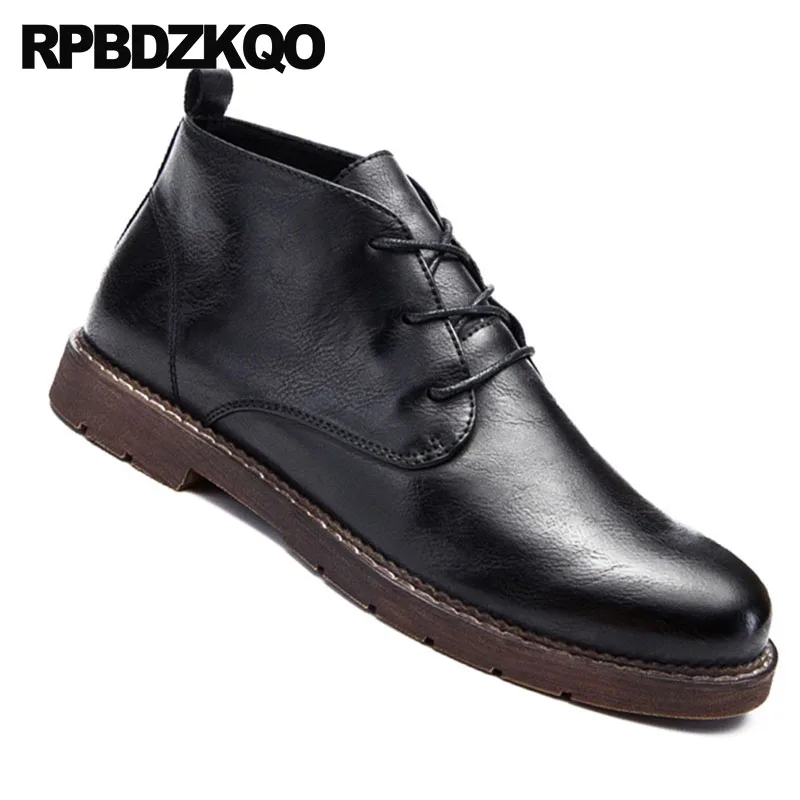 Ботинки мужские на шнуровке стильные водонепроницаемые ботинки из