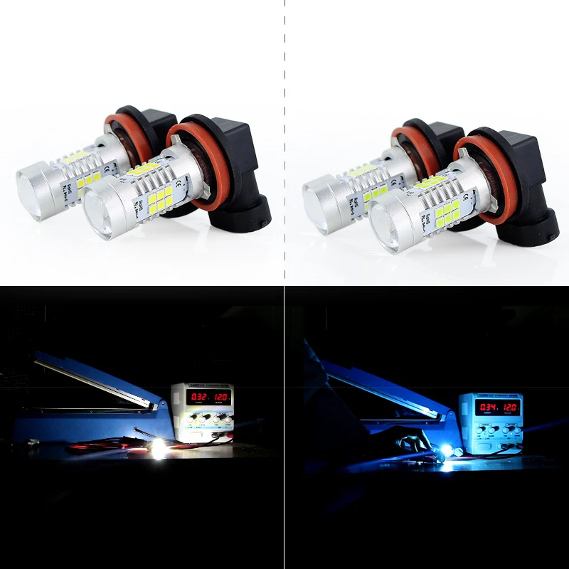 2x Led CanBus H8 H11 Противотуманные фары лампа + декодер дневная без ошибок DRL H16JP
