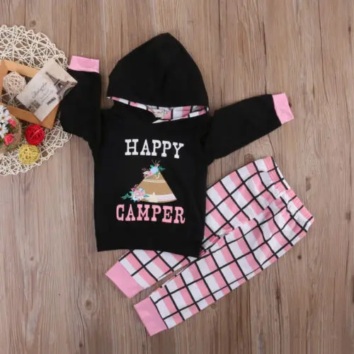 Лидер продаж Модный комплект одежды с надписью для малышей Милый хлопковый топ