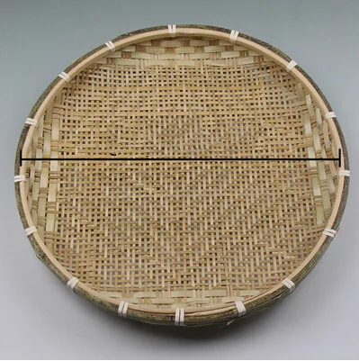 diameter45cm Бамбуковая пластина ручной работы бамбуковое плетение сита корзины для продуктов круговой получить чехол Небьющийся все натуральные теплоизоляция ремесла - Цвет: diameter45cm