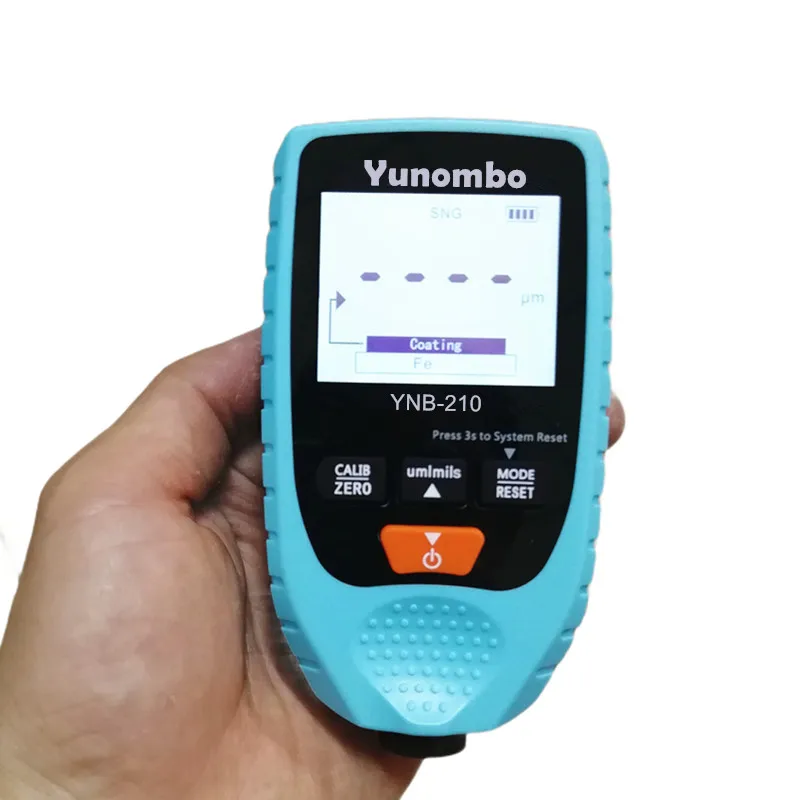 Yunombo YNB-210, цифровой измеритель толщины покрытия с подсветкой, измеритель толщины краски автомобиля, измеритель толщины с английским и русским руководством
