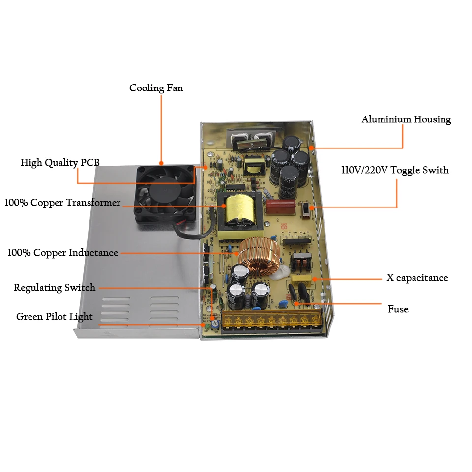 CNC 600W импульсный источник питания 12.5A DC 48V Источник Регулируемый адаптер Входное