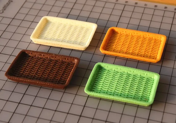 

1:12 Cute Dollhouse Miniature wicker tray