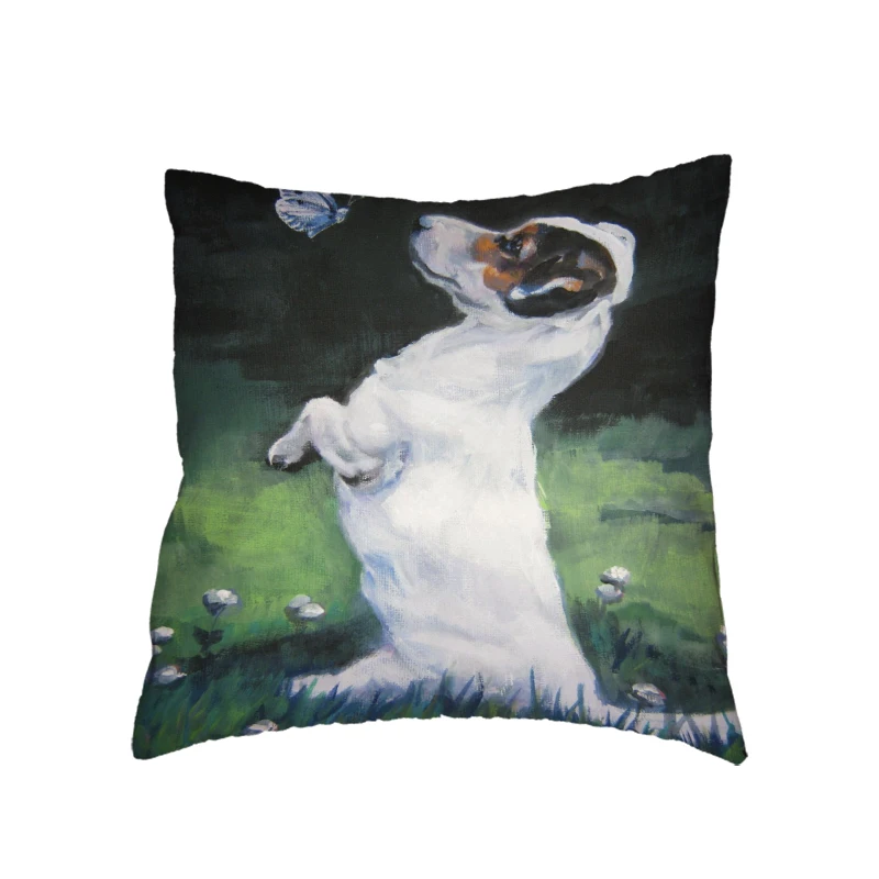 Cute Petite Butterfly Dog Cushion Cover Polyester Peach Skin Pomeranian Dormitory Beds Home Living Room Sofa Decorate Pillowcase | Дом и сад