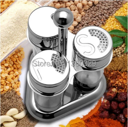 Европейские инструменты для приготовления пищи 3 вращающихся набора Cruet Солонка