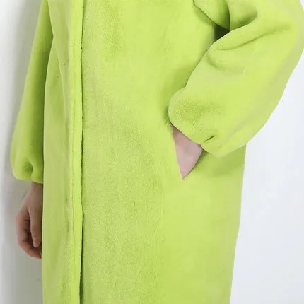 

2018 New Drop Shoulder Sleeves Slim Fashion Faux Fur Coat N21