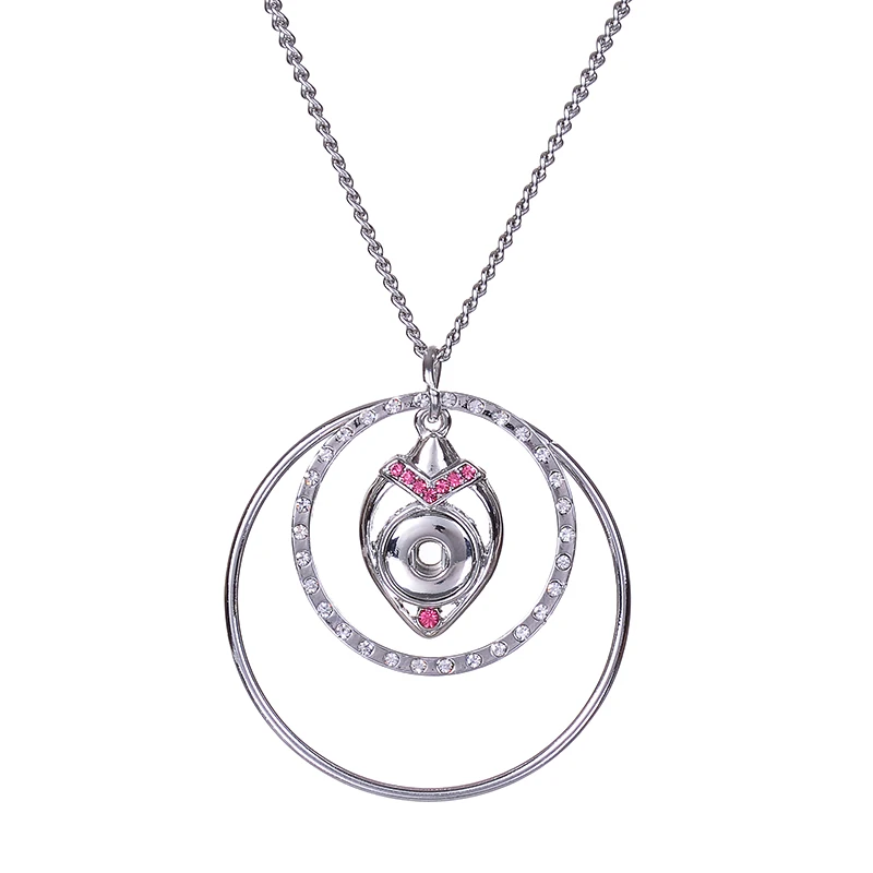 2018 New Arrivals Classic Choker Long Snap Necklace Silver Plated Pendant for Women Lady 18mm Button Jewelry | Украшения и