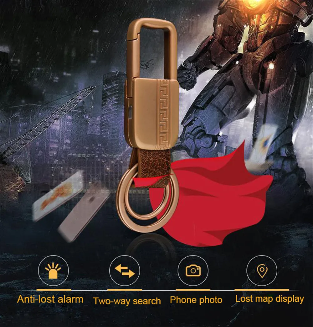 Bycobecy Модный чехол для ключей с защитой от потери, Bluetooth, устройство для позиционирования смартфона, двусторонняя сигнализация, кошелек, держатель для ключей, ключница
