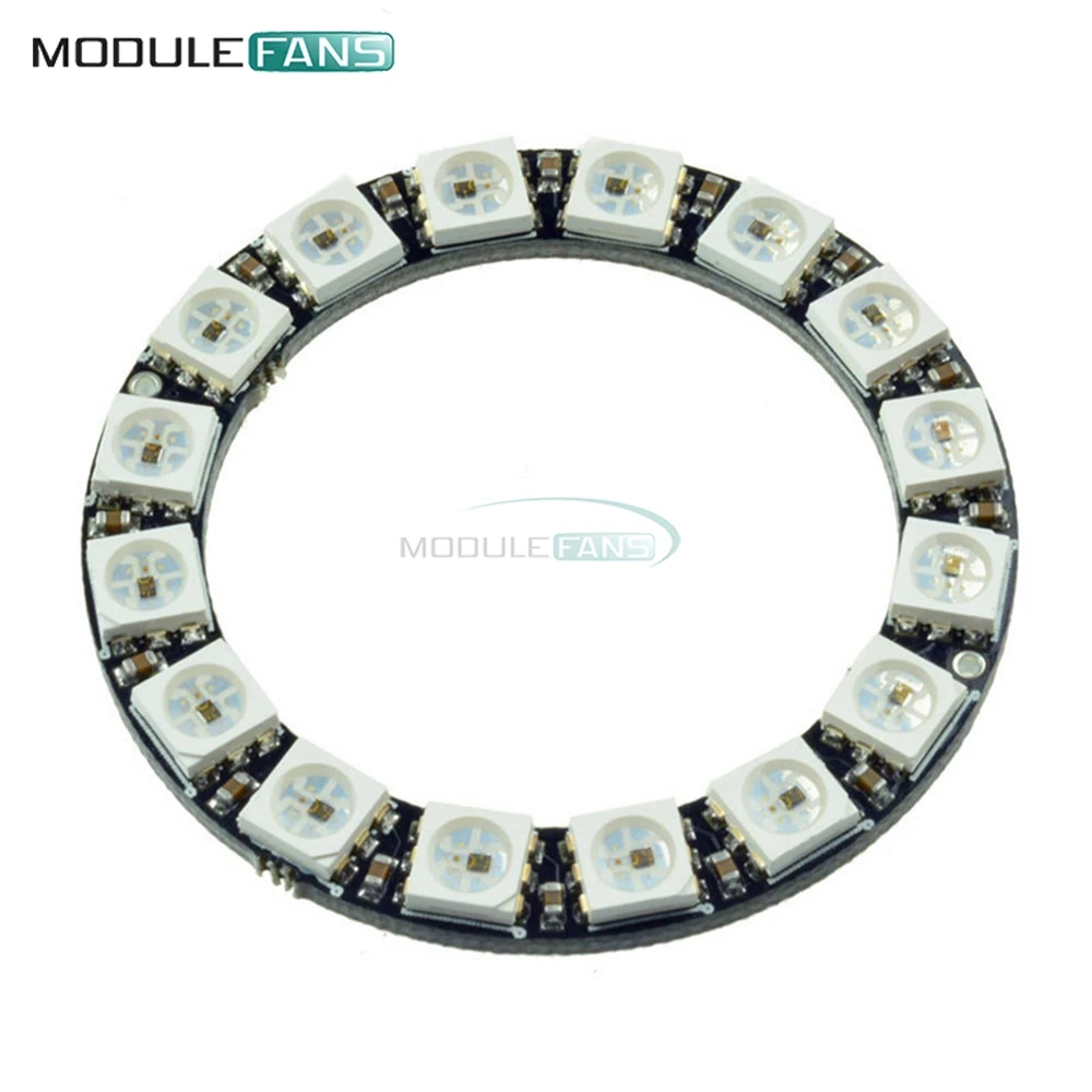 16 битные WS2812 5050 RGB СВЕТОДИОДНЫЕ полноцветные встроенные фары 45 мм круглая плата