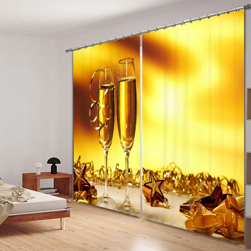 Светонепроницаемые занавески с принтом в гостиную или гостиницу портьеры от