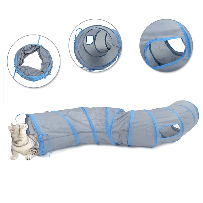 &quotS&quot Забавные Pet туннель Cat играть коричневый складной 1 отверстия Tunnel Котенок