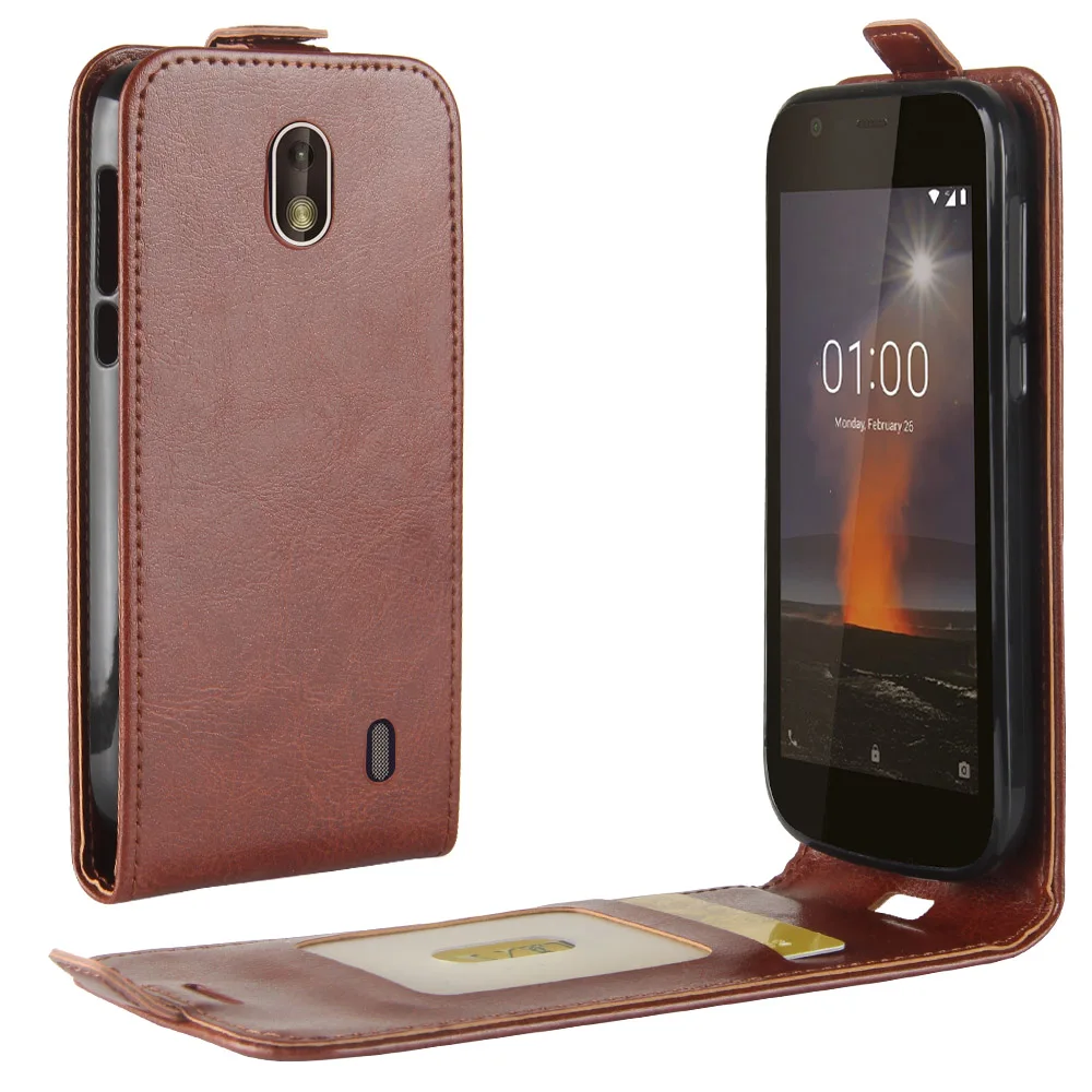Чехол для Nokia 1 стильные чехлы с откидной крышкой кожаный плотный однотонный
