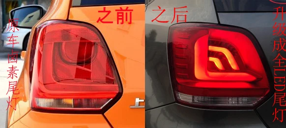 KOWELL стайлинга автомобилей для VW POLO задних сигнальных огней, 2010 2011 2012 2013- задние фонари светодиодный задний фонарь светодиодный DRL+ тормоз+ Парк+ сигнала