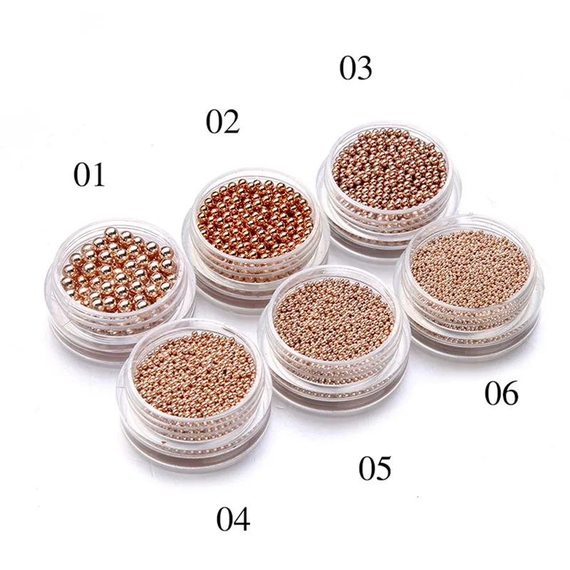 Украшения для ногтей металлические бусины розовое золото DIY 3D инструменты