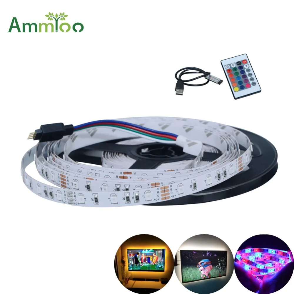 

5V USB Led Strip Light SMD2835 tira led tape For HDTV TV Desktop PC Screen Backlight lighting 0.5M 1M 2M 3M 4M 5M NOT Waterproof