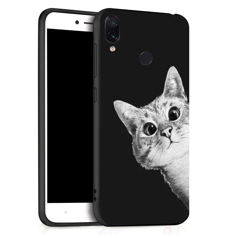Case For Xiaomi Redmi Note 7 5 Pro 8 Cases Coque 3D DIY Painted Black Flower Cat Cover On For Xiaomi Mi 9 SE Xiomi 9T Bumper - Цвет: X001