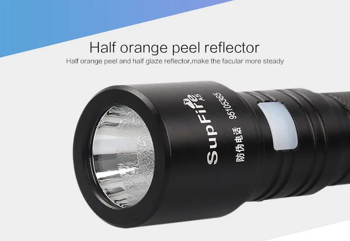 Supfire A5 CREE XML T6 светодиодный фонарик 700 люмен световой факел) поисковый фонарь одиночный фонарь на 18650 Батарея