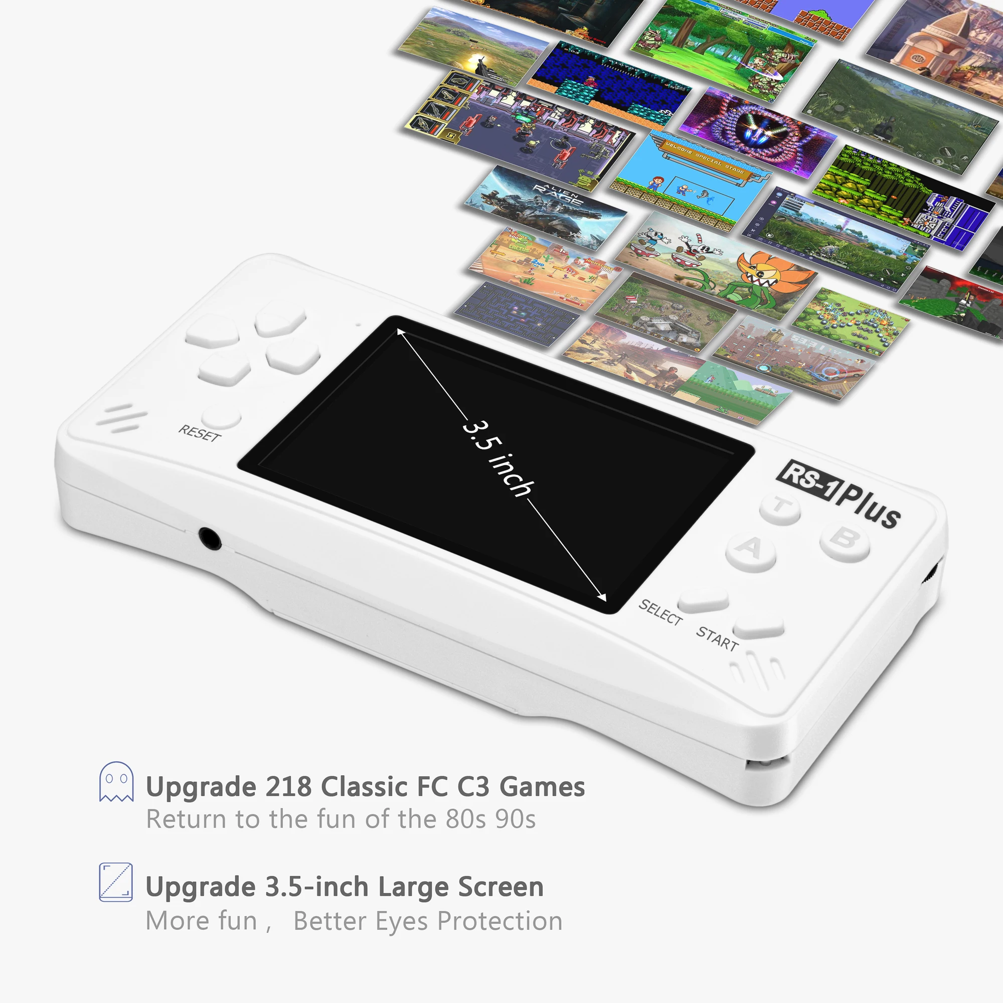 RS-1 Plus Видео игровой плеер для детей и взрослых JJFUN ТВ Видео игровая система встроенные 218 ретро классические игры 3," ЖК-дисплей 1 USB зарядка