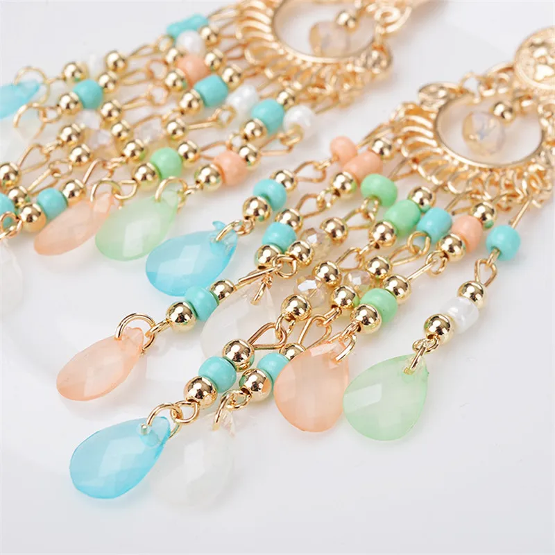 2017 Новый Горячий Мода Чешского Кристалл Мотаться Серьги Женщины Роскошные Капли