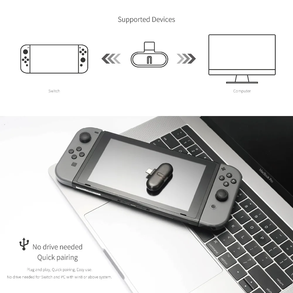 ДЛЯ NS switch Pro 24 Мбит/с беспроводной bluetooth 2 1 Аудио USB приемопередатчик гарнитура