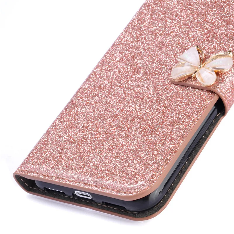 Блестящий Магнитный кожаный чехол с бантом для iphone 11 pro max XS Max XR X, роскошный чехол-книжка для iphone 7, 8, 6, 6s Plus