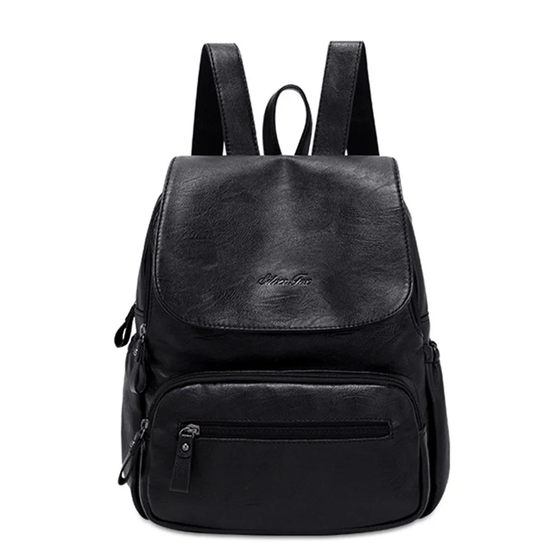 Trend new Women bag Solid Color PU Leather backpacks fashion casual youth student | Багаж и сумки
