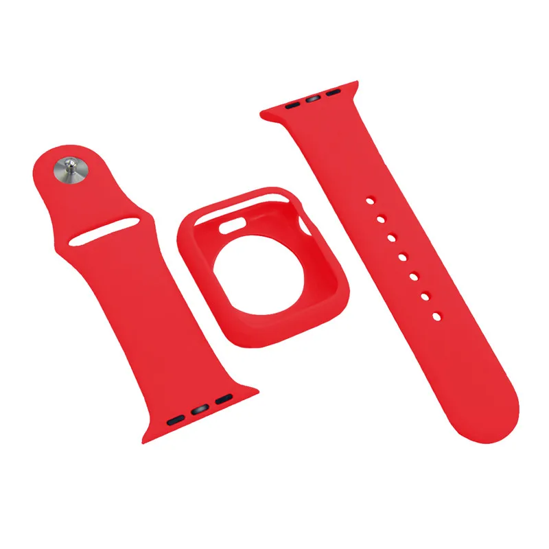 Watermelon powder Мягкий силиконовый ремешок для наручных часов Apple Watch полос 4/3/2/1 Спортивный браслета из нержавеющей стали смарт-браслет для наручных часов iwatch, 44/42/40/38 мм аксессуары ремень - Цвет ремешка: Watermelon powder