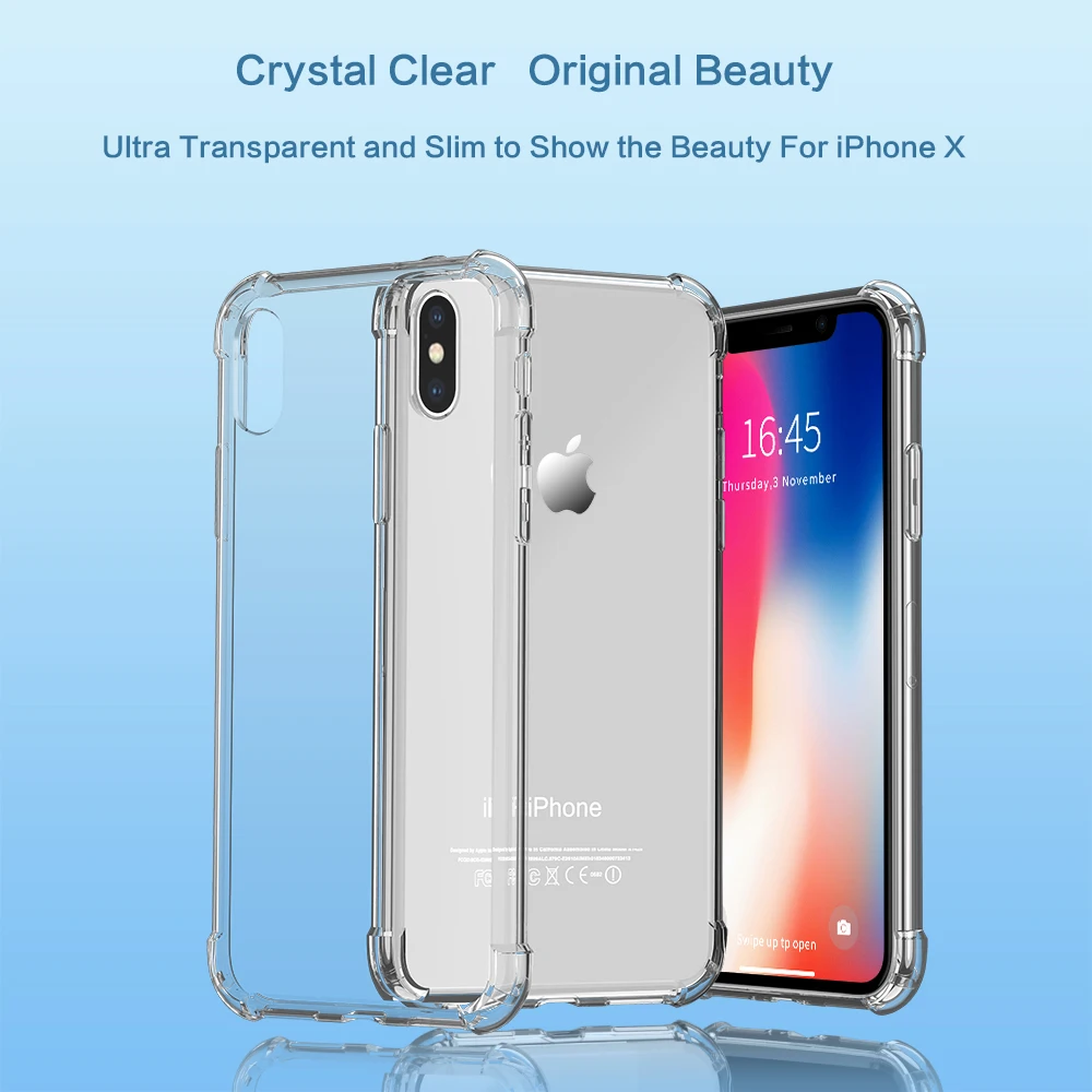FLOVEME противоударный чехол для телефона iPhone X 7 8 plus Прозрачный мягкий силиконовый 6