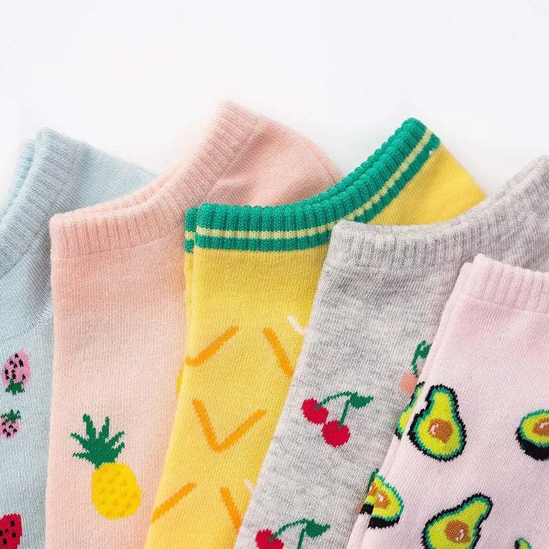 

Korean Fashion Creative Harajuku Skarpetki Meias Funny Socks Women Avocado Cherry Watermelon Ankle Socks Hipster Calcetines Sox