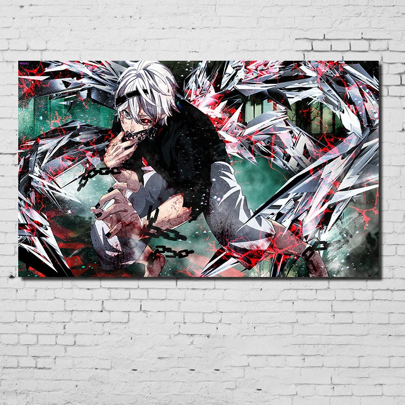 Уютный момент аниме Токийский вурдалак плакат Kaneki Touka белая крафт-бумага Tokio вурдалак Принт плакат Настенный декор Куадрос decoracion QT519