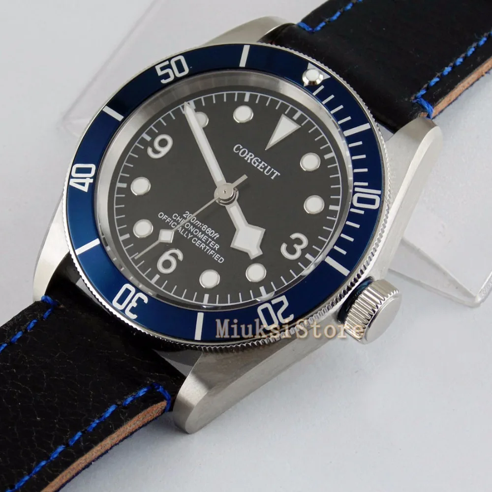 41mm man watch luminous automatic Sea gull Nouvelle mode de Montre Bleu Verre bracelet en cuir montres-bracelets hommes | Наручные часы