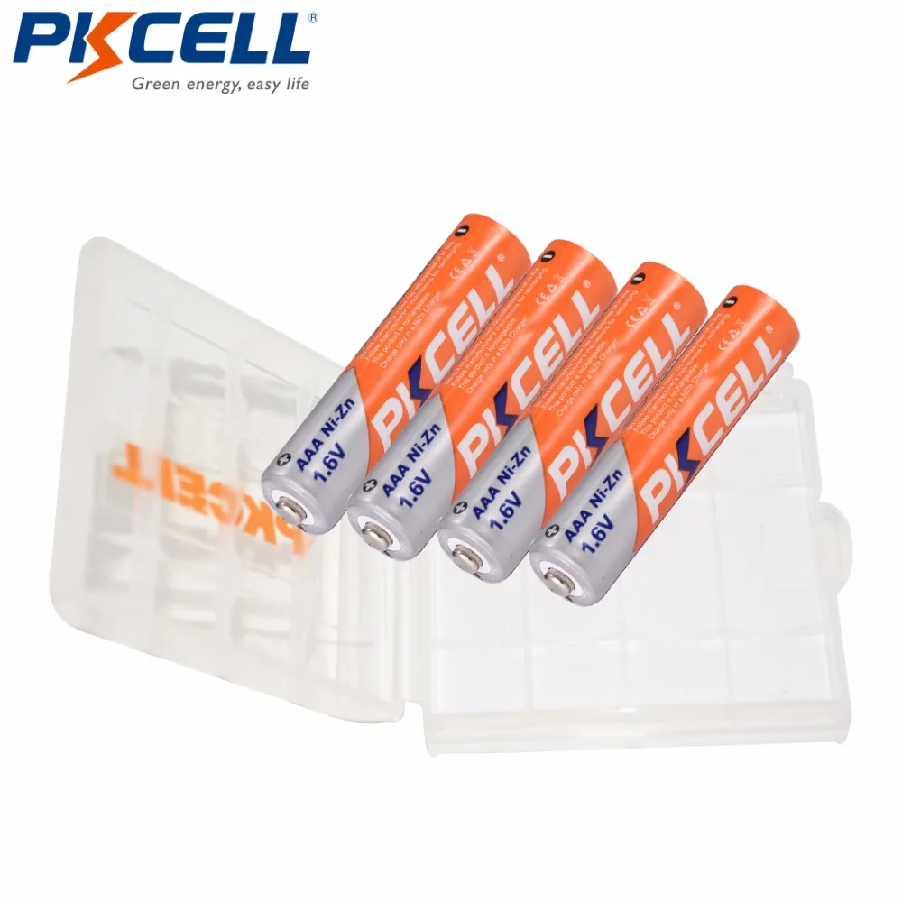 PKCELL 4 шт. 900mWh 1,6 в AAA батареи Ni-Zn аккумуляторные батареи+ 1 шт. чехол для батареи высокое качество CD игровой автомат